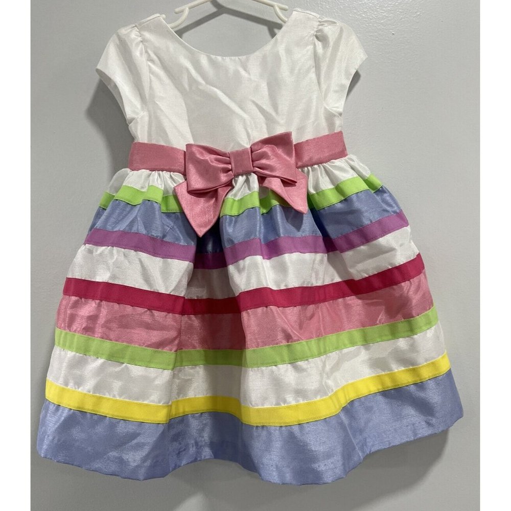 2/$15 Gymboree Easter Dress 18-24 Months Girls Striped Ribbon SPRING